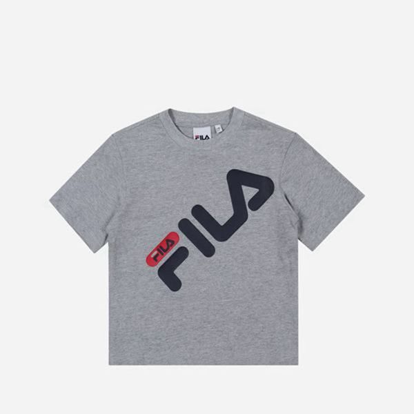 Camisetas Manga Corta Fila Niños Gris - Pisa Crew Neck S/S - España 407352TGW